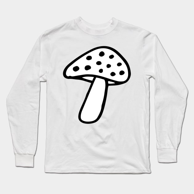 Forest Mushroom in Doodle Art Style Long Sleeve T-Shirt by VANDERVISUALS
